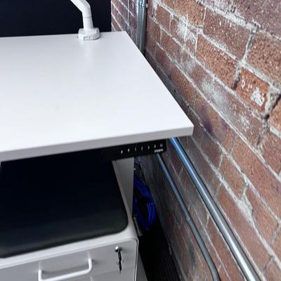 POPPIN Series L Adjustable Height Desk Top, White 