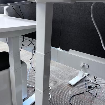 POPPIN Series L Adjustable Height Desk Top, White 