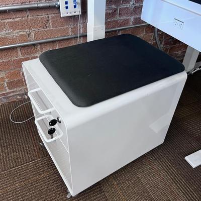 POPPIN Series L Adjustable Height Desk Top, White 