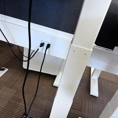POPPIN Series L Adjustable Height Desk Top, White 