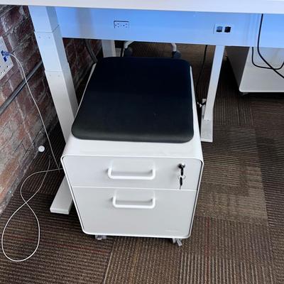 POPPIN Series L Adjustable Height Desk Top, White 
