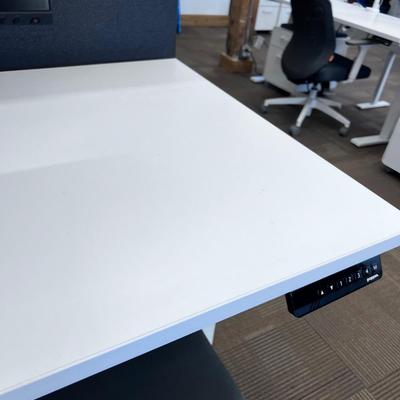 POPPIN Series L Adjustable Height Desk Top, White 