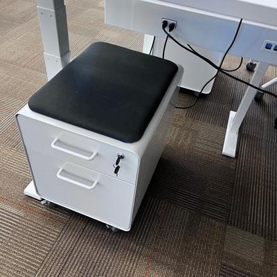 POPPIN Series L Adjustable Height Desk Top, White 