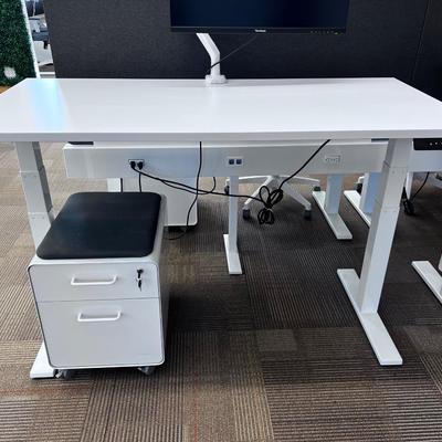 POPPIN Series L Adjustable Height Desk Top, White 