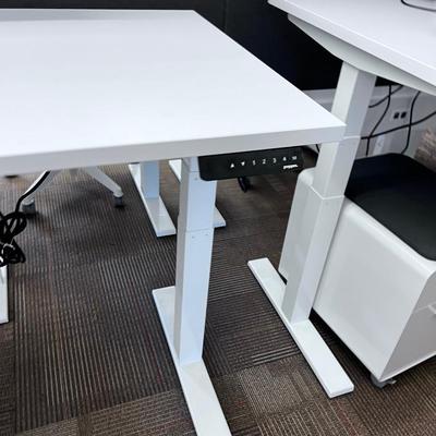 POPPIN Series L Adjustable Height Desk Top, White 