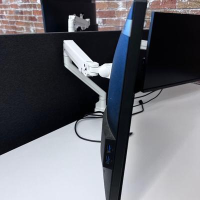 POPPIN Series L Adjustable Height Desk Top, White 