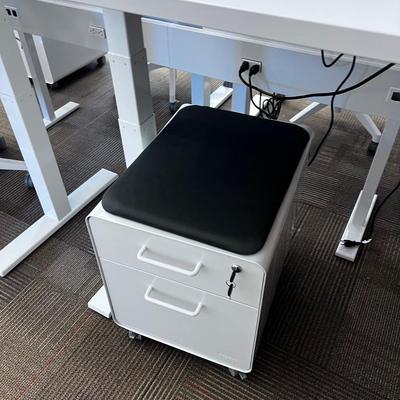 POPPIN Series L Adjustable Height Desk Top, White 