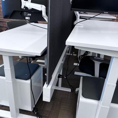 DOUBLE RAIL Power Strip  with Dividing Wall (2) Panel 