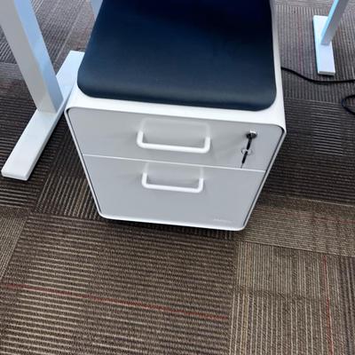 POPPIN Series L Adjustable Height Desk Top, White 