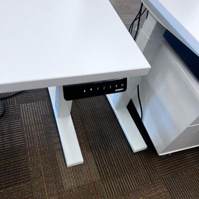 POPPIN Series L Adjustable Height Desk Top, White 