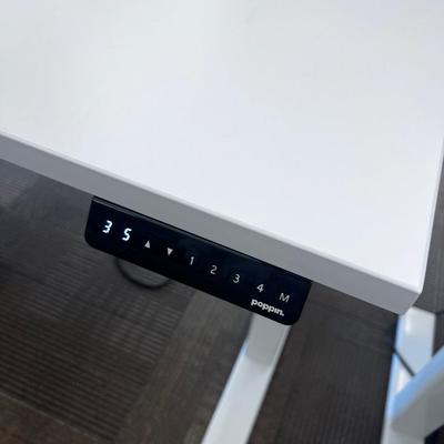 POPPIN Series L Adjustable Height Desk Top, White 