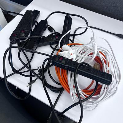 Black power Strips and Power Cords and Extension Cords