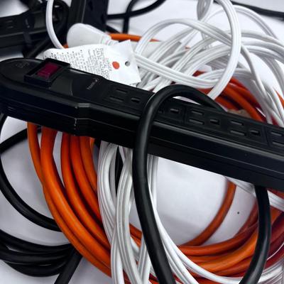 Black power Strips and Power Cords and Extension Cords