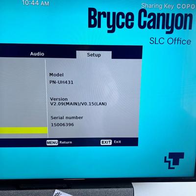 SHARP Television with Remote 43" Wall Mounted Bounce ZOOM Room 1