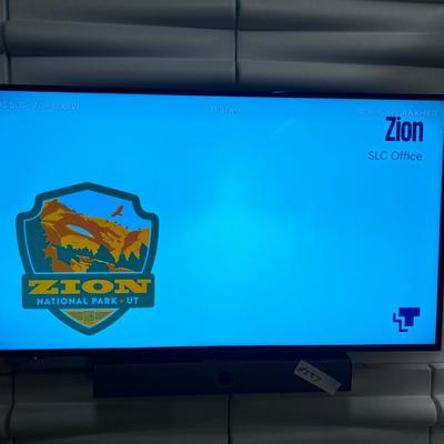 SHARP Television with Remote 43" Wall Mounted Bounce ZOOM Room 2 Zion Location.