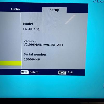 SHARP Television with Remote 43" Wall Mounted Bounce ZOOM Room 2 Zion Location.