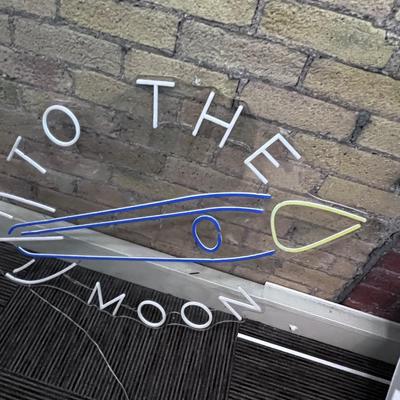 TO THE MOON Neon Light. 
