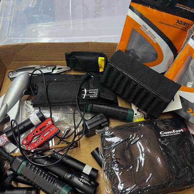 Box Top of Flash lights and tools