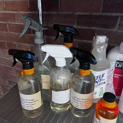 2 Shelves of Cleaning Products lots of Dish soap and Dish washer Gel 