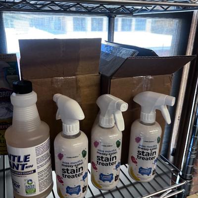 2 Shelves of Cleaning Products lots of Dish soap and Dish washer Gel 