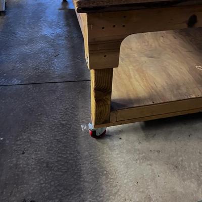 Extra Large Work Shop Table with Contents Included. 