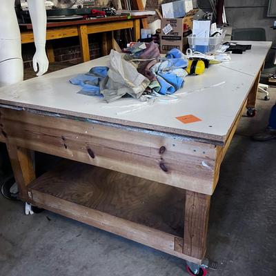 Extra Large Work Shop Table with Contents Included. 