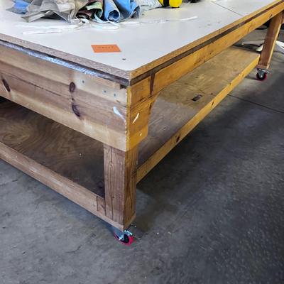 Extra Large Work Shop Table with Contents Included. 