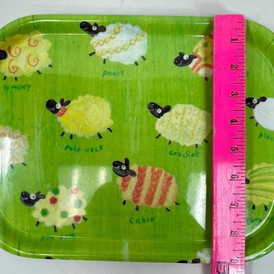 Spring Decor Lot - fake grass, ceramic bowls, and plastic tray