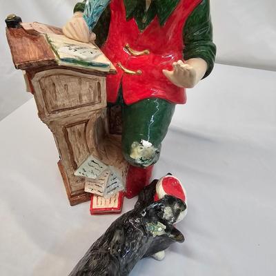 Trio of Ceramic Santa Christmas Figures (BS-JS)