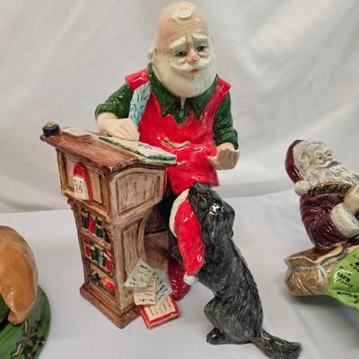 Trio of Ceramic Santa Christmas Figures (BS-JS)