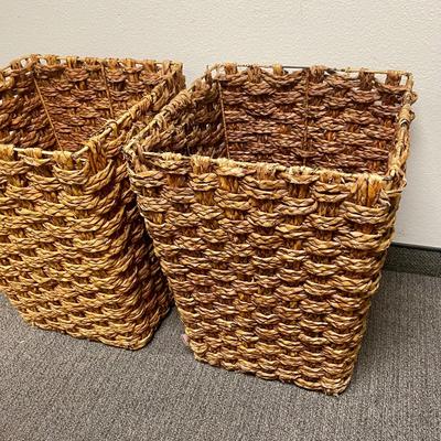 Pair of Wicker Laundry Baskets with Lids