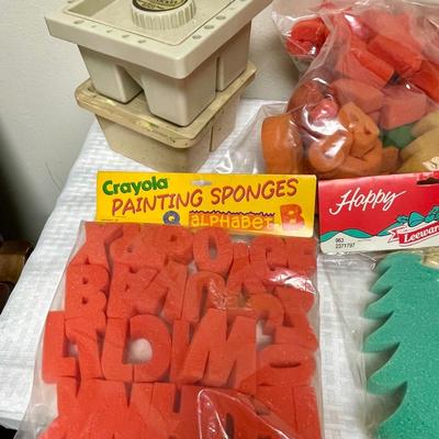 Craft Painting Tools - shaped sponges, stencil brushes, paint wells