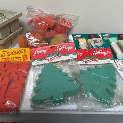 Craft Painting Tools - shaped sponges, stencil brushes, paint wells