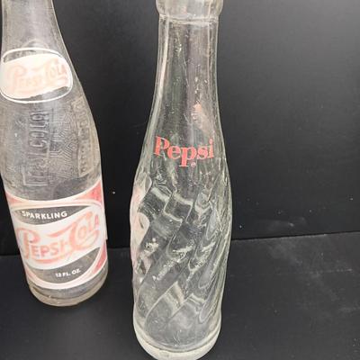 Antique lidded Jar = Pepsi bottles and an advertisement Ashtray - Lamar Colorado