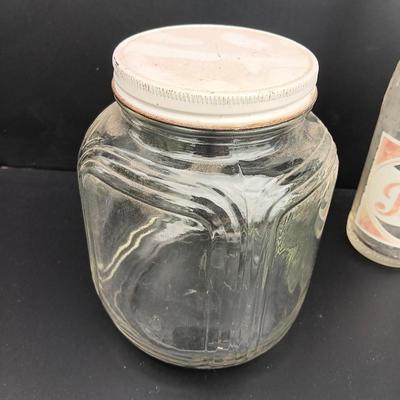 Antique lidded Jar = Pepsi bottles and an advertisement Ashtray - Lamar Colorado