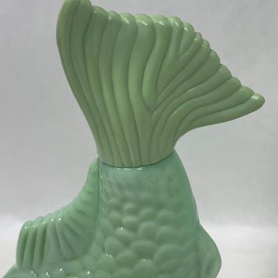 Vintage Fenton Hobnail perfume bottle and 2 Avon Sea Spirit Foaming Bath Oil Koi Fish Bottles