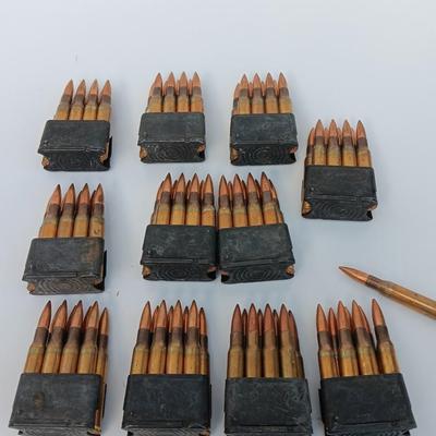 Ammunition in Enbloc clips - Marked C 7 7 6 - 88 Rounds with Clips