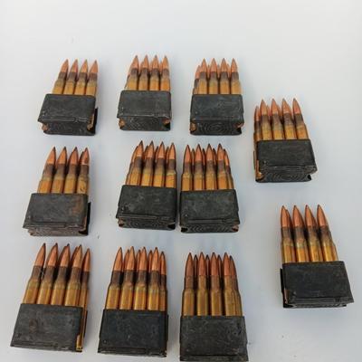 Ammunition in Enbloc clips - Marked C 7 7 6 - 88 Rounds with Clips