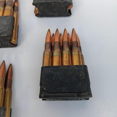 Ammunition in Enbloc clips - Marked C 7 7 6 - 88 Rounds with Clips