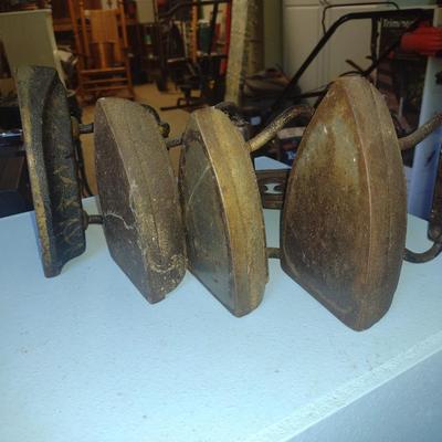 Collection of #5 and #7 Antique Cast Body Sad Irons