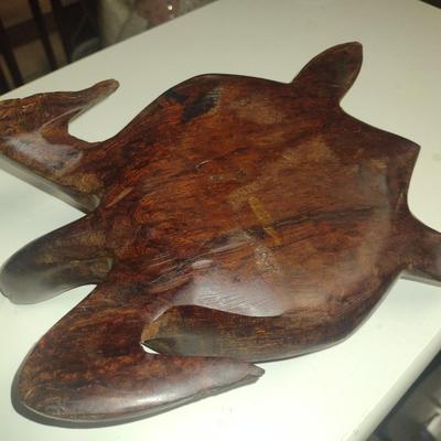 Wood Hand Carved Sea Turtle