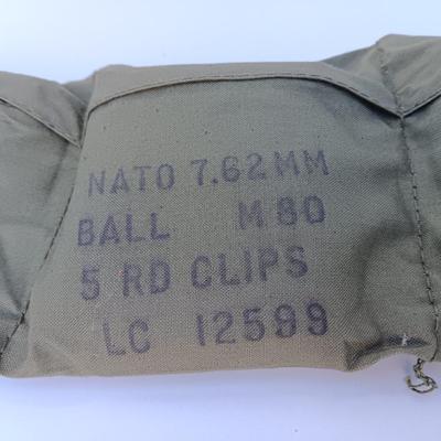 NATO Bandoleer with 7.62 mm Ball M 80 5 Round clips LC 12599 - 60 Rounds