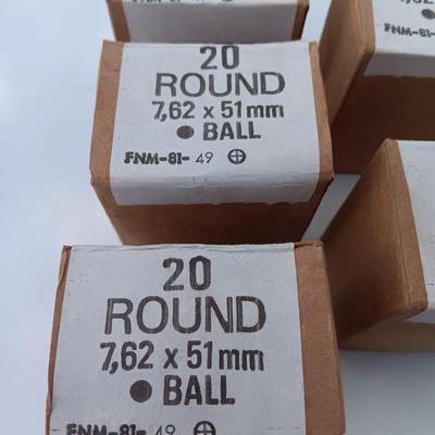 100 rounds of Ammunition - 7.62 x 51 mm ball - Military Issued