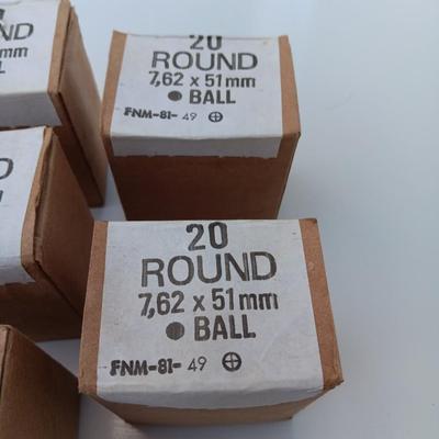 100 rounds of Ammunition - 7.62 x 51 mm ball - Military Issued
