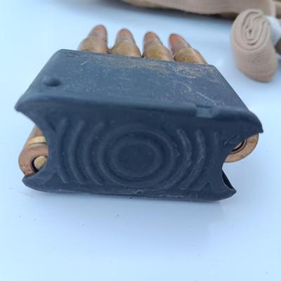Canvass Ammunition belt / Pouch with Ammunition - 128 total rounds - DA 62 Marked