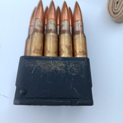 Canvass Ammunition belt / Pouch with Ammunition - 128 total rounds - DA 62 Marked