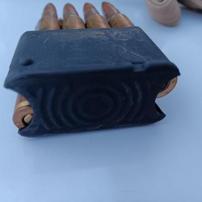 Canvass Ammunition belt / Pouch with Ammunition - 128 total rounds - DA 62 Marked