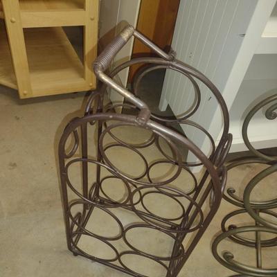 Pair of Wrought Metal Wine Racks