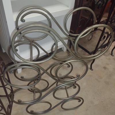 Pair of Wrought Metal Wine Racks