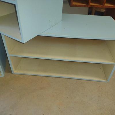 Set of Three Wood Cubby Storage Stands